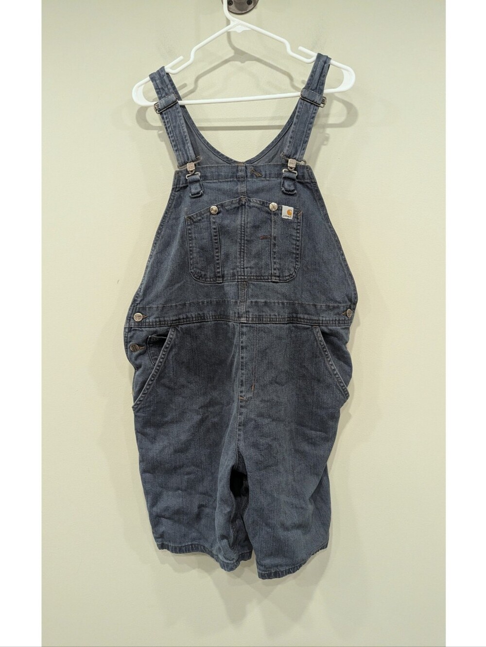 Carhartt Blue Denim Overalls Shorts Size XL